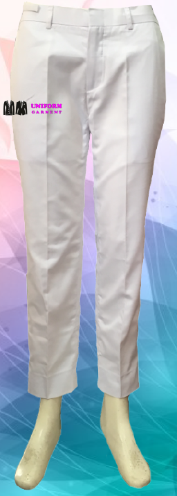 กางเกงผู้หญิง สีขาว  ขายาว ยางข้าง 2 ข้าง